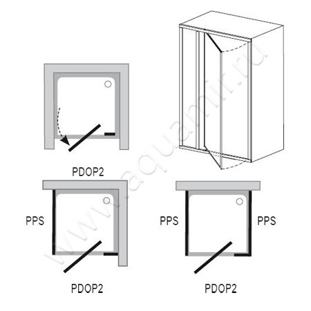 Душевая дверь в нишу Ravak Pivot PDOP2 03GA0100Z1 размеры