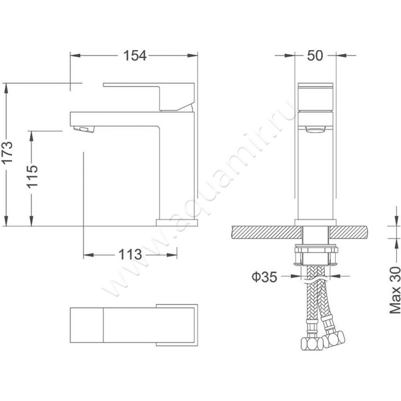 Смеситель для раковины Timo Selene 206117F размеры