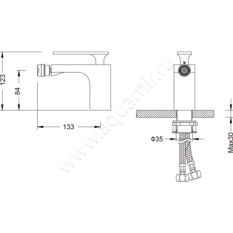 Смеситель для биде Timo Torne 436217F размеры