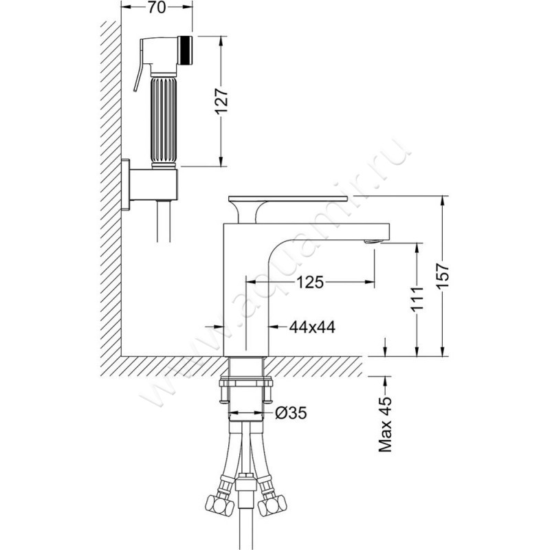 Смеситель для раковины Timo Torne 436003G размеры