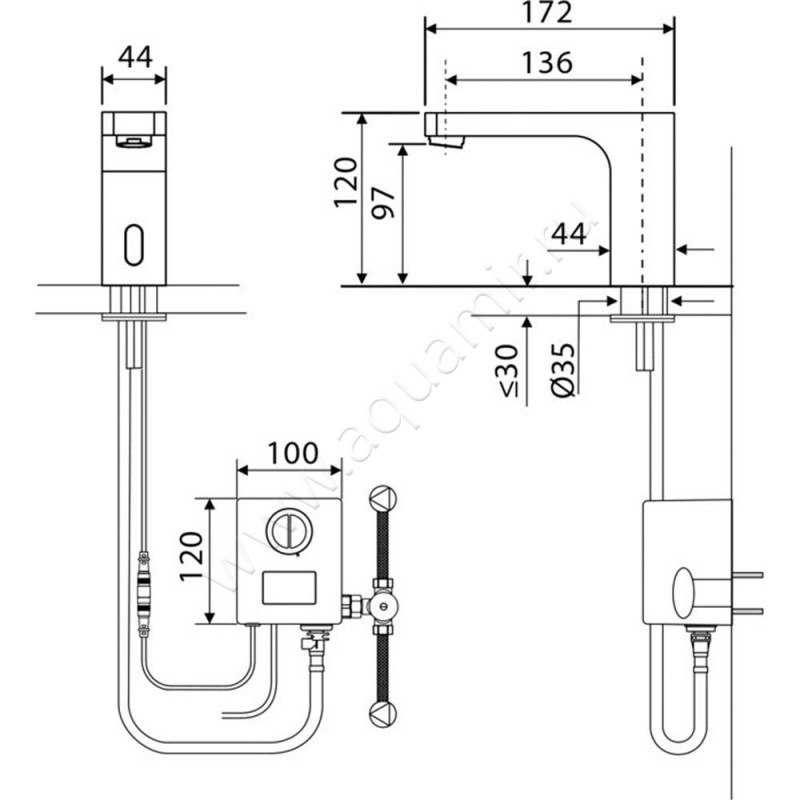 Смеситель для раковины Timo Torne 431300F размеры