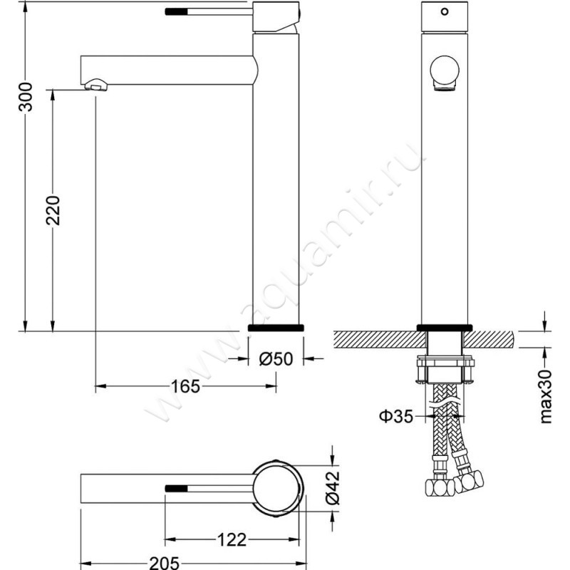 Смеситель для раковины Timo Saona 231100F размеры