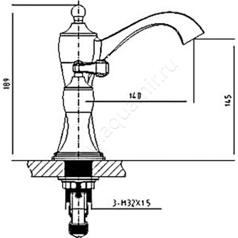 Смеситель для раковины Timo Unari 751104F размеры