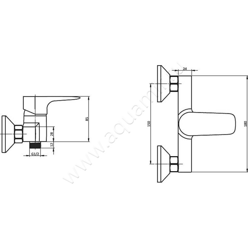 Смеситель для душа Damixa RedBlu Origin Evo 2 782000000 размеры