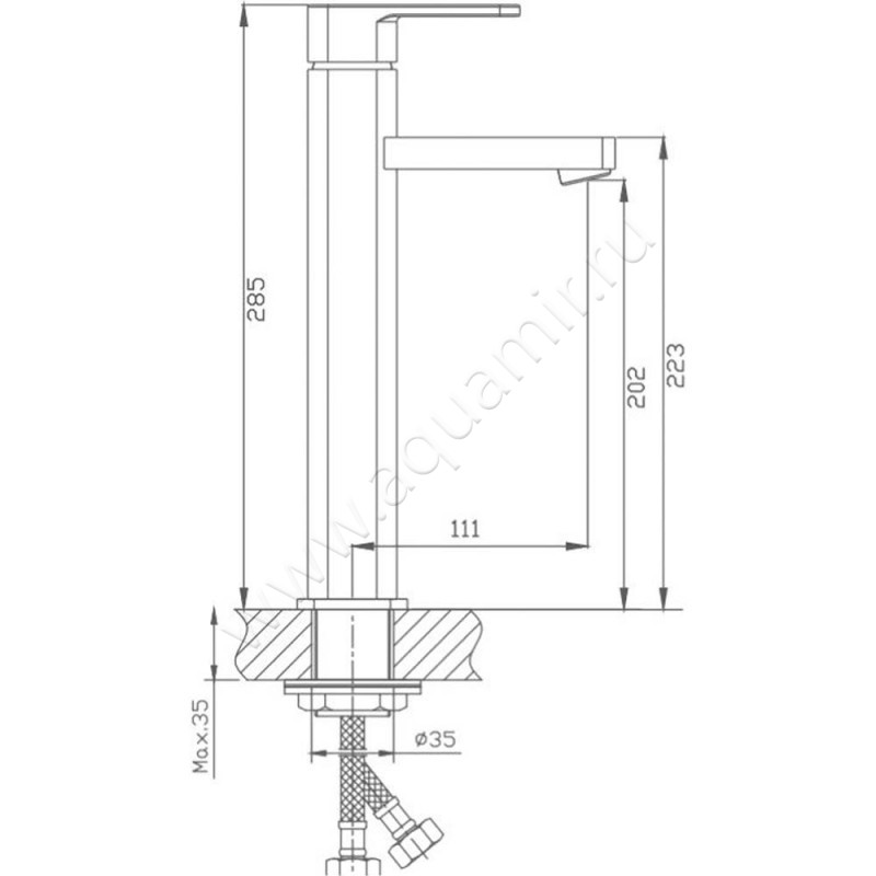 Смеситель для раковины Haiba HB02 HB1102 размеры