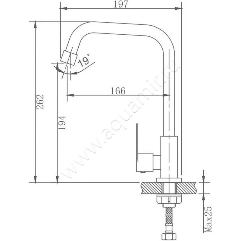 Кран Haiba HB82 HB4182 размеры