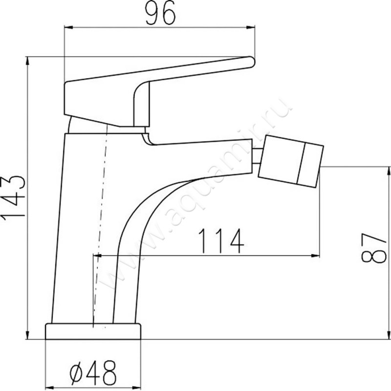 Смеситель для биде Rav Slezak Colorado CO1455KBZ размеры
