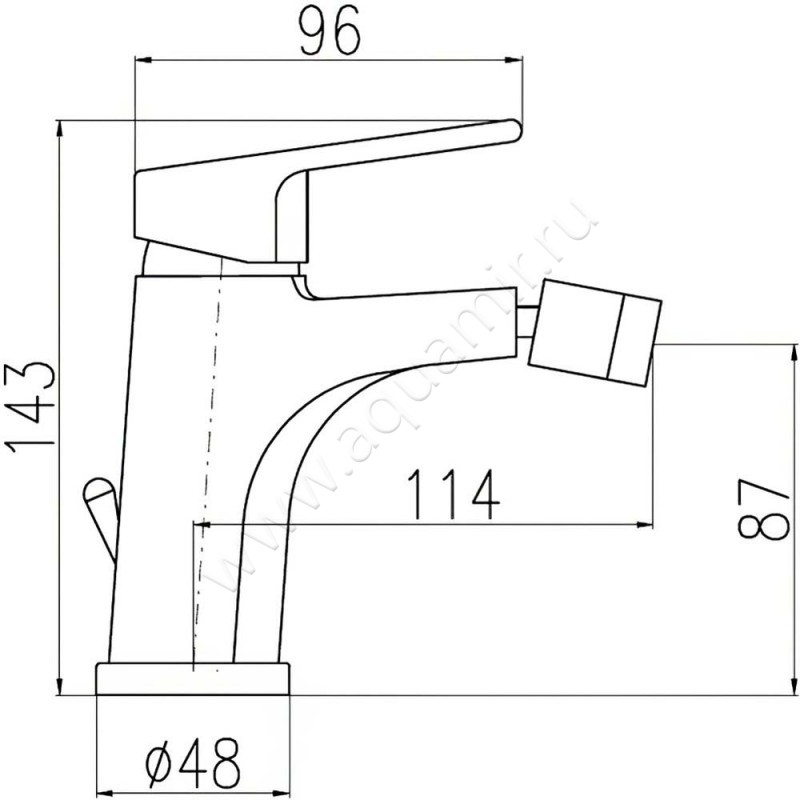 Смеситель для биде Rav Slezak Colorado CO1455KCMATZ размеры