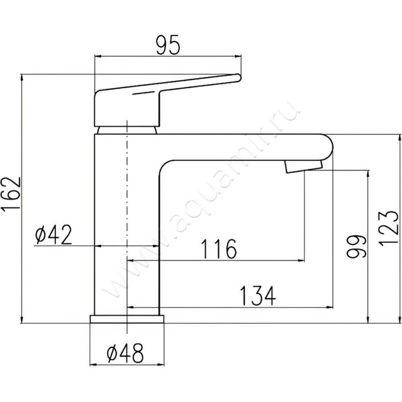 Смеситель для раковины Rav Slezak Colorado CO1295 размеры