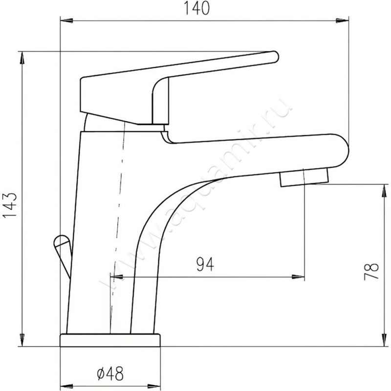 Смеситель для раковины Rav Slezak Colorado CO1275K размеры