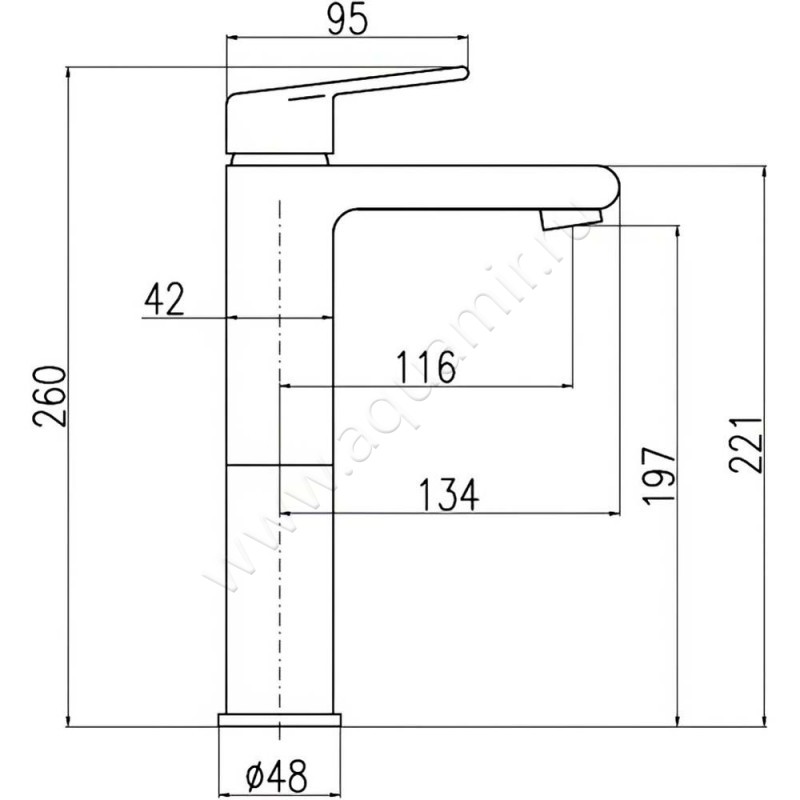 Смеситель для раковины Rav Slezak Colorado CO1305BC размеры