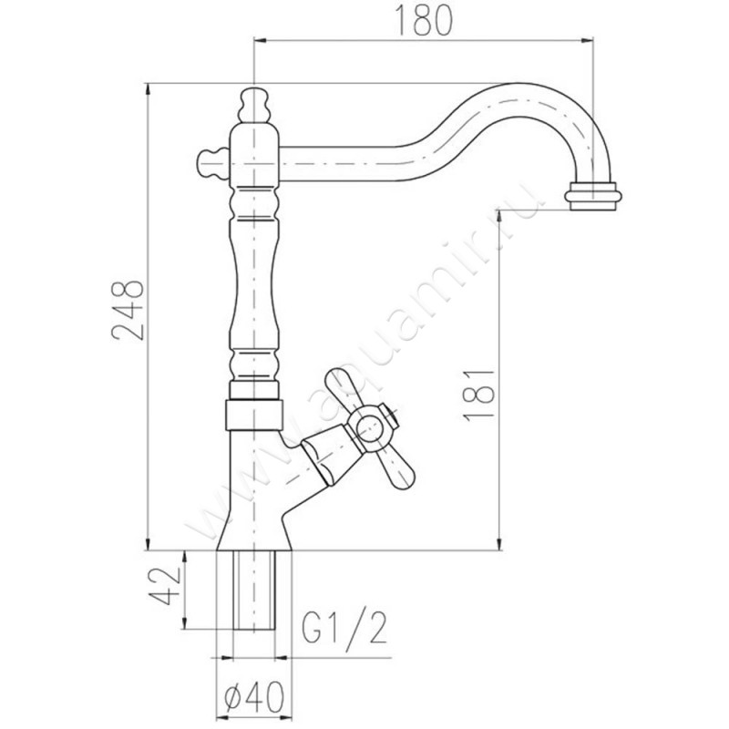Кран Rav Slezak Morava MK1948SM размеры