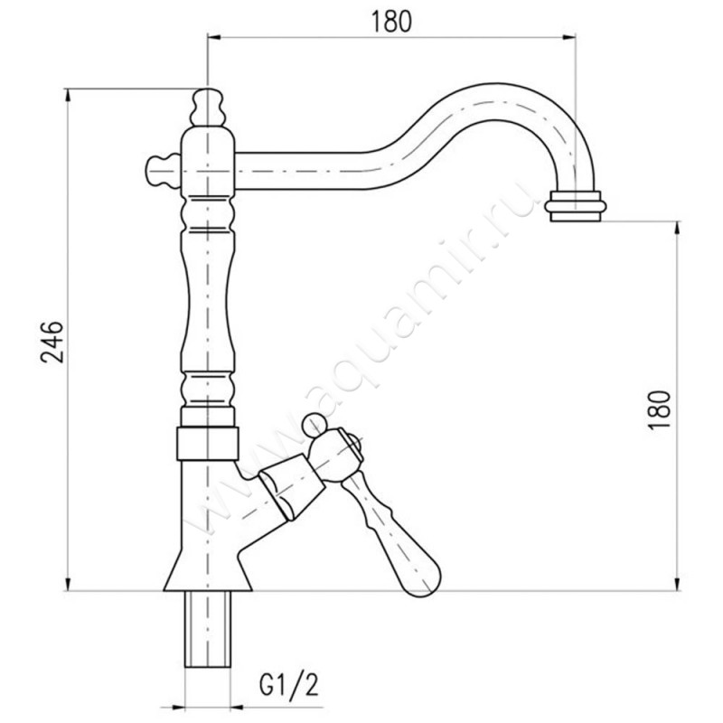 Кран Rav Slezak Morava MK5948SM размеры