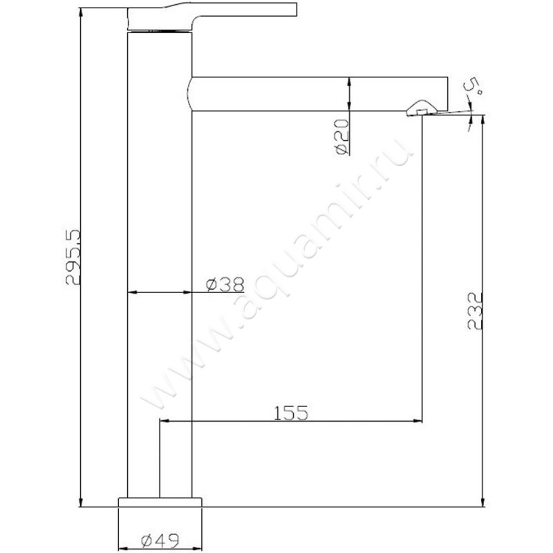 Смеситель для раковины BelBagno Etna ETNLMCIN размеры