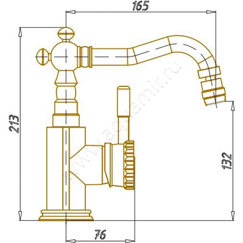 Смеситель для биде Bronze de Luxe 21688 размеры