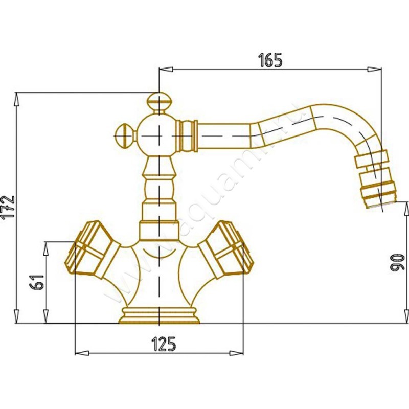 Смеситель для биде Bronze de Luxe 102171 размеры