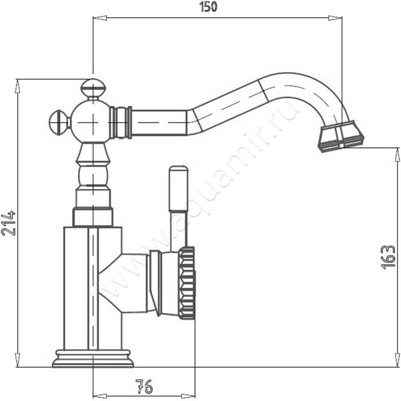 Смеситель для раковины Bronze de Luxe 21788 размеры