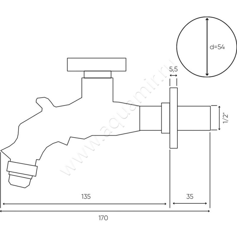 Кран Bronze de Luxe 21600 размеры