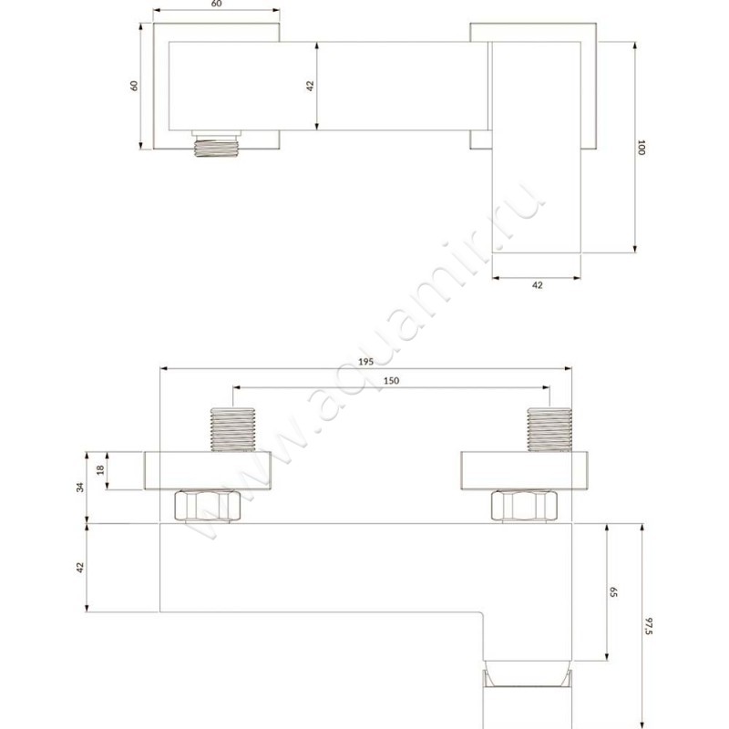 Смеситель для душа Omnires Fresh FR7140CR размеры