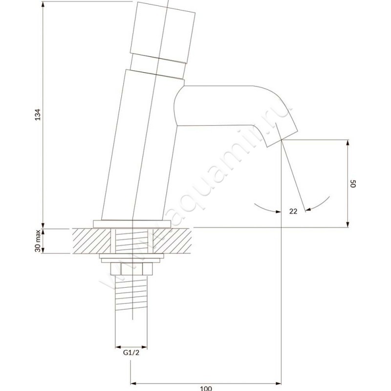 Кран Omnires Y Y1217CR размеры