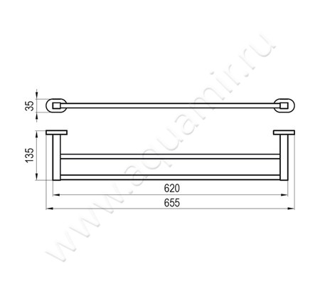 Полотенцедержатель Ravak Chrome X07P193 размеры