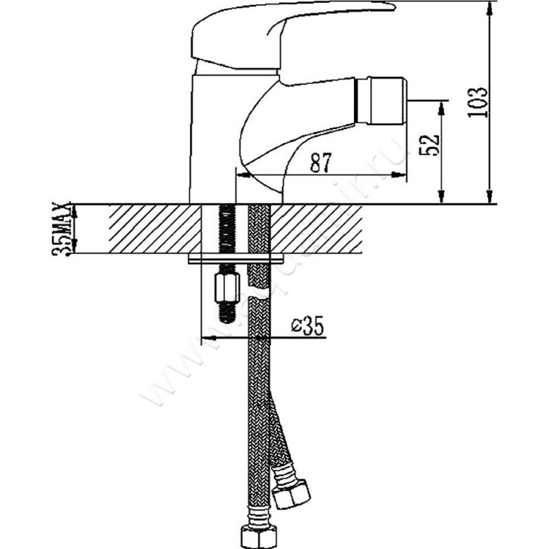 Смеситель для биде Lemark Pramen LM3308C размеры