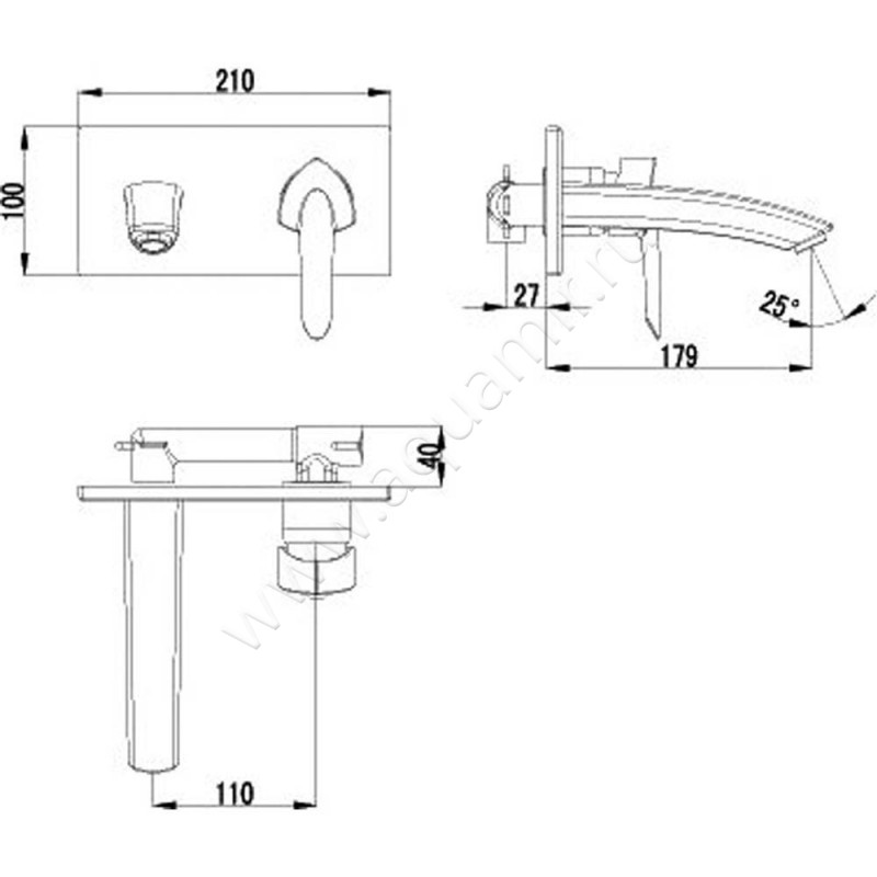 Смеситель для раковины Lemark Mars LM3526C размеры