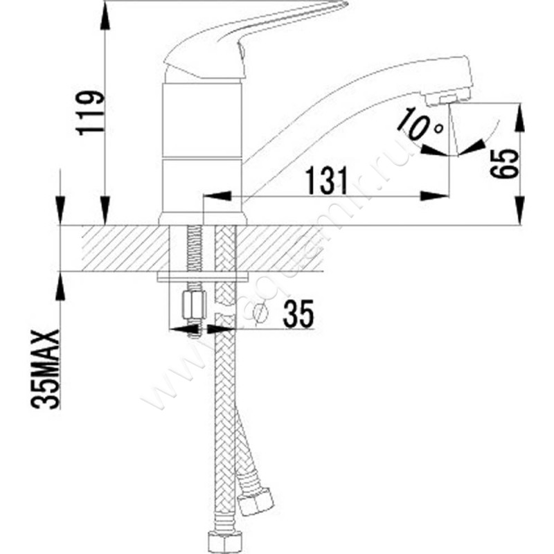 Смеситель для раковины Lemark plus Advance LM1207C размеры