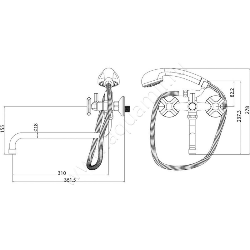 Смеситель для ванны Lemark Promotion LM6051C размеры