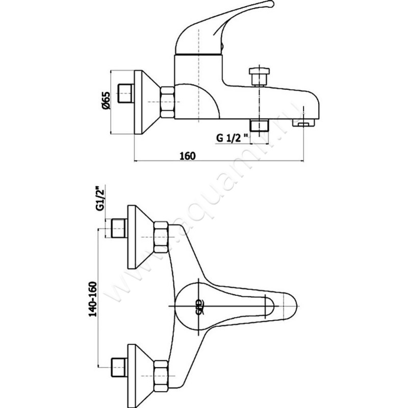 Смеситель для ванны GPD Flamengo MBB10 размеры