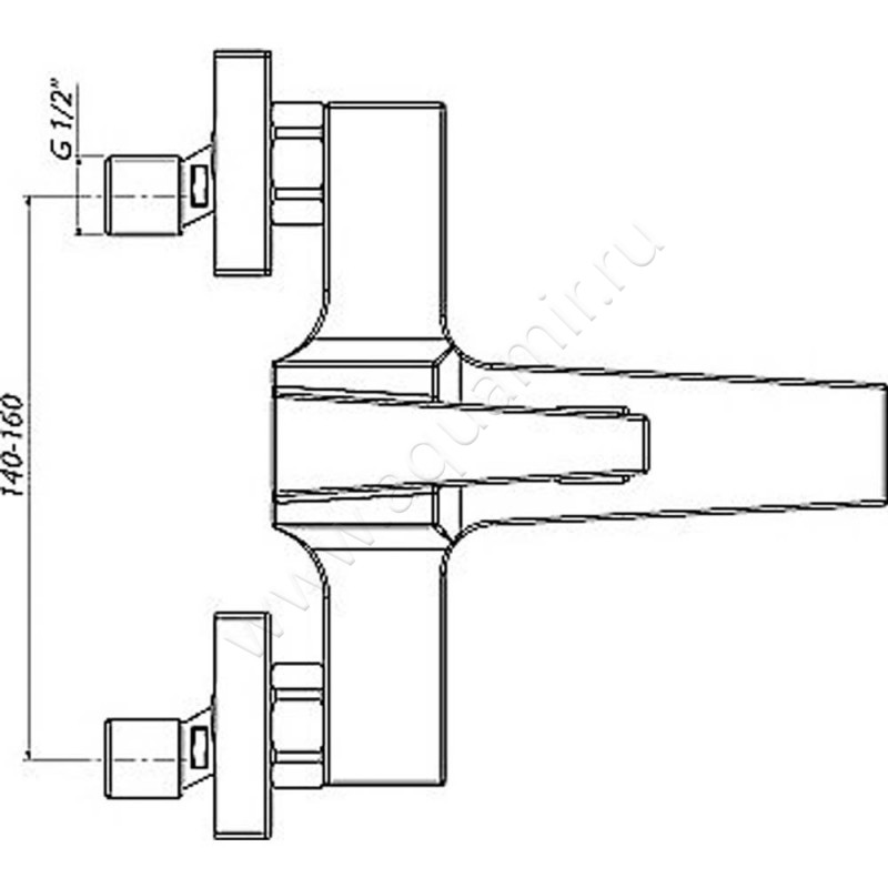 Смеситель для ванны GPD Ritmo MBB85 размеры