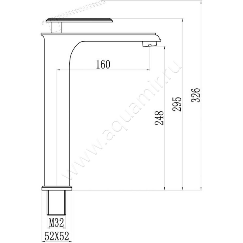 Смеситель для раковины Savol S-600101TG размеры