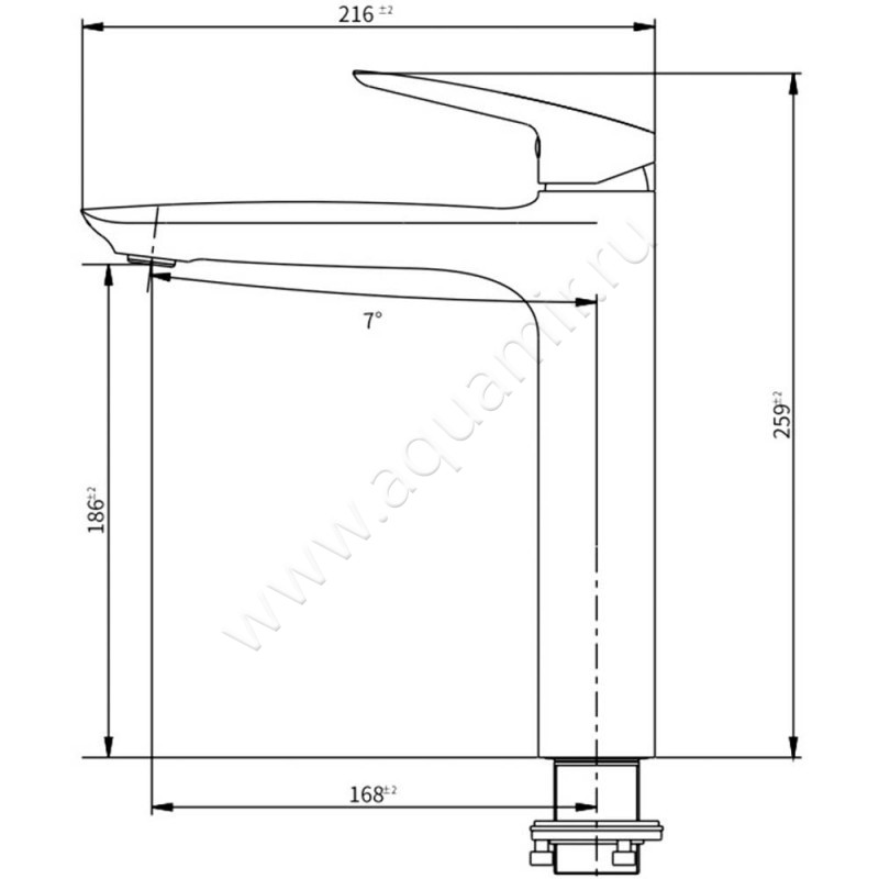Смеситель для раковины Savol SK-H7210 размеры