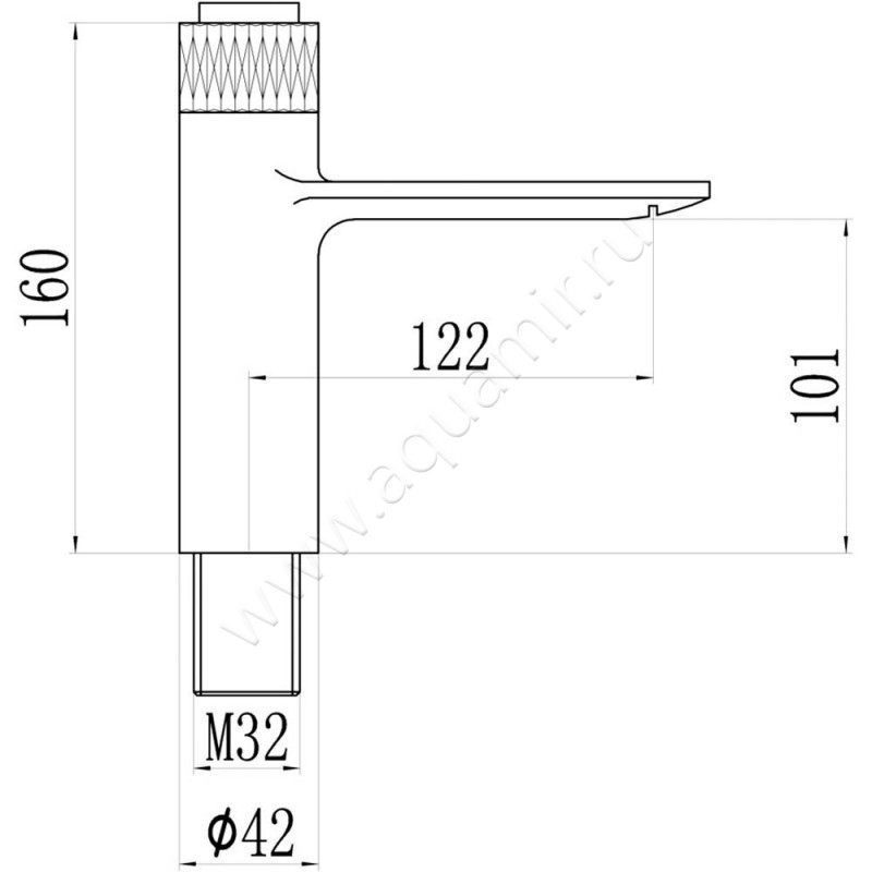 Смеситель для раковины Savol S-601810LB размеры