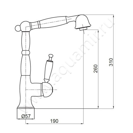 Смеситель для кухни Migliore Oxford 18243 размеры
