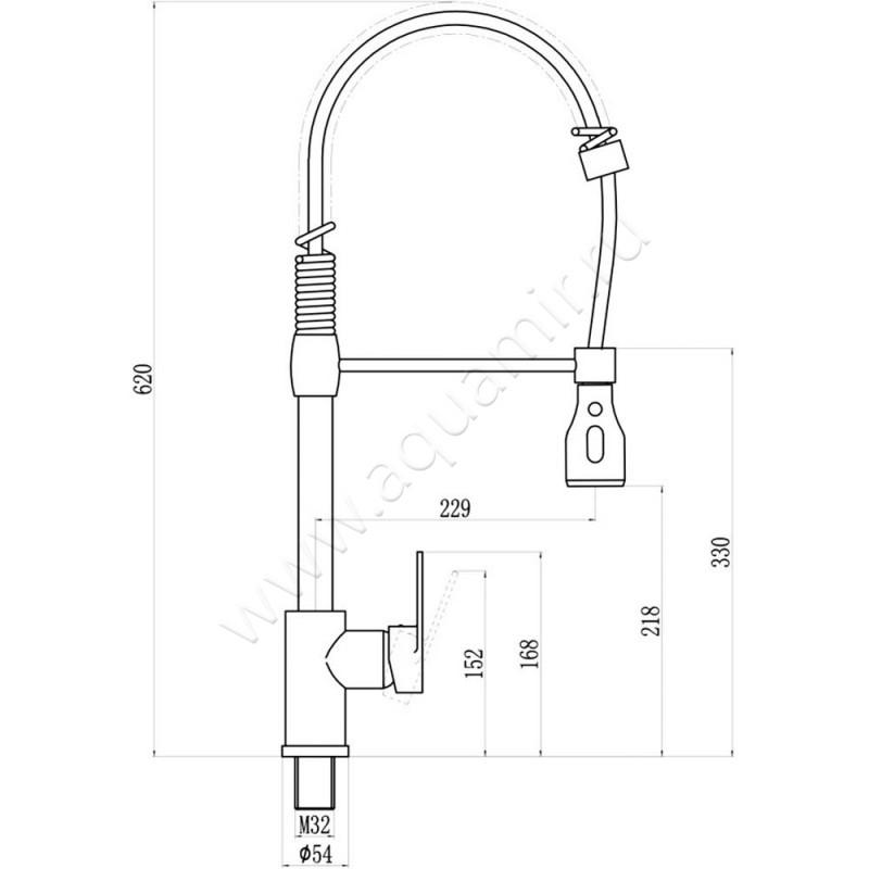 Смеситель для кухни Savol S-002802L размеры