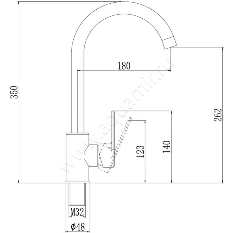 Смеситель для кухни Savol S-600306 размеры