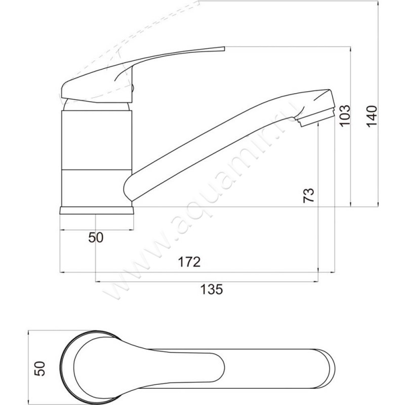 Смеситель для кухни Savol S-T4501-1 размеры