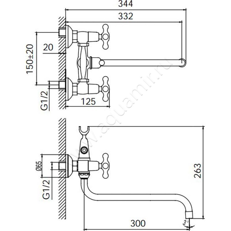 Смеситель для ванны Iddis Jeals JE2SBL0I10 размеры