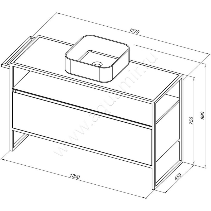 Тумба под раковину Allen Brau Priority 1.31004.PWM размеры