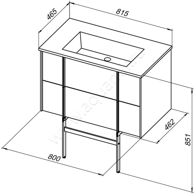 Тумба под раковину Allen Brau Reality 1.32005.BGM размеры