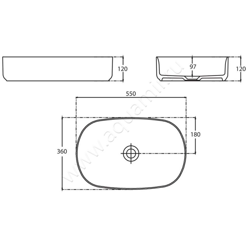 Раковина-чаша накладная Allen Brau Fantasy 4.11022.IV размеры