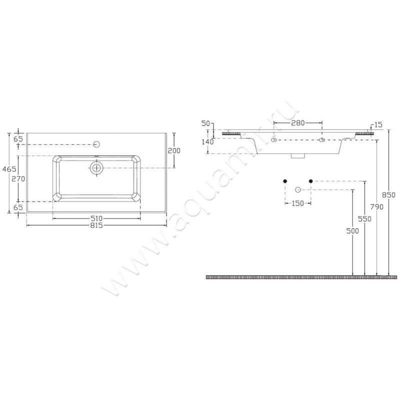 Раковина мебельная накладная Allen Brau Fantasy 4.11012.20 размеры