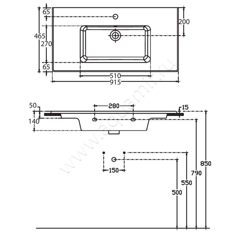 Раковина мебельная накладная Allen Brau Fantasy 4.11026.20 размеры
