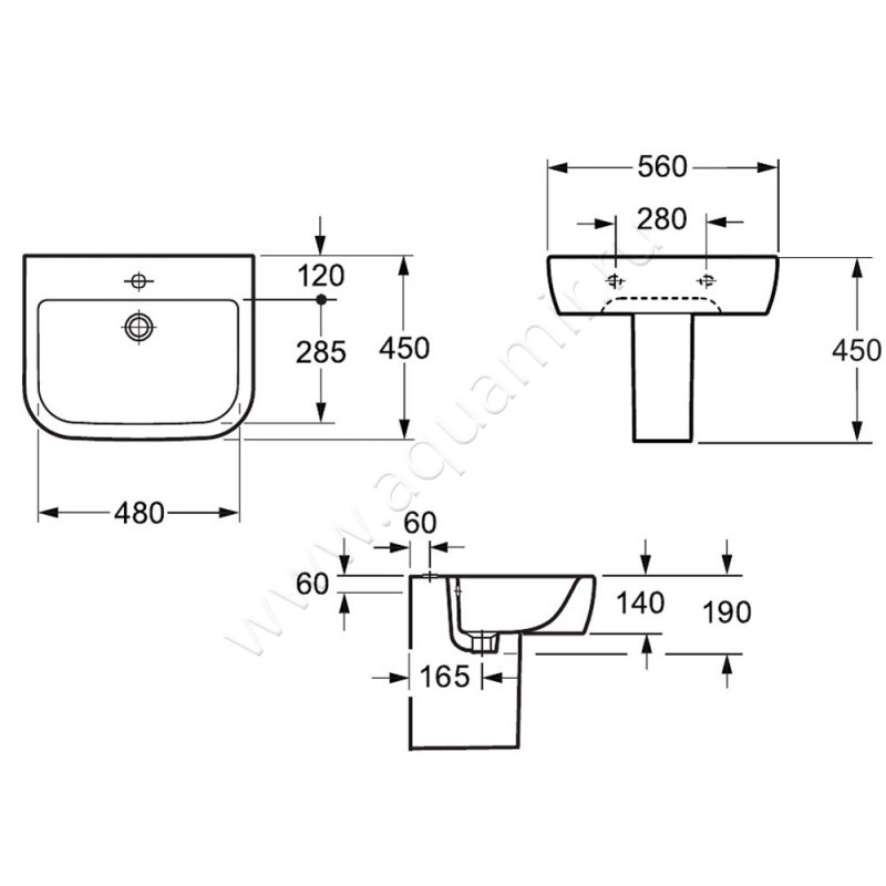 Раковина подвесная Allen Brau Infinity 4.21007.20 размеры