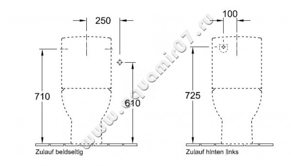 Бачок для унитаза Villeroy & Boch Subway 2.0 7723 11 01 размеры