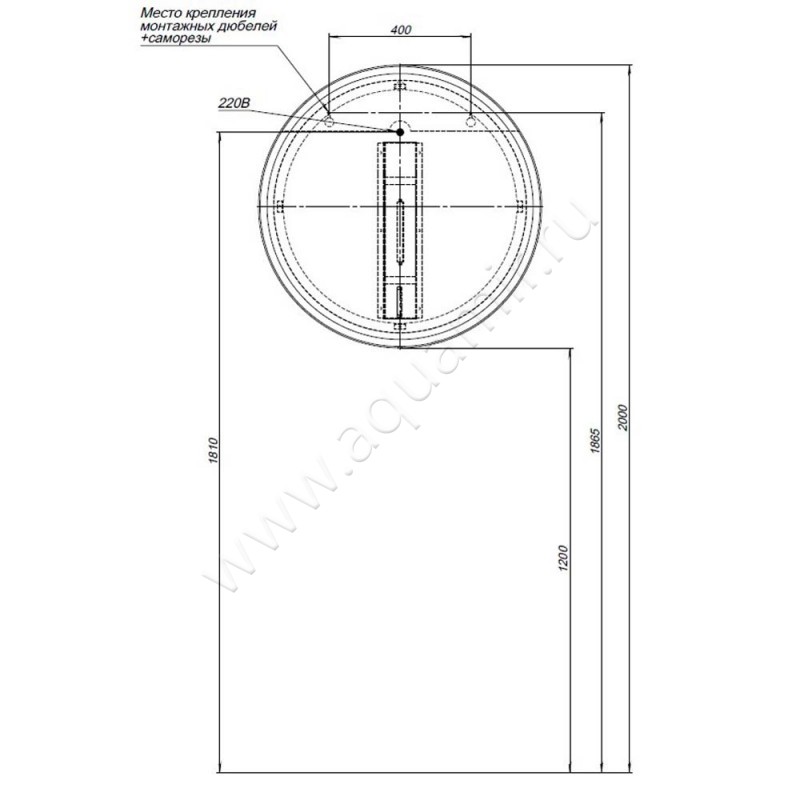 Зеркало с подсветкой Allen Brau Infinity 1.21017.BL размеры