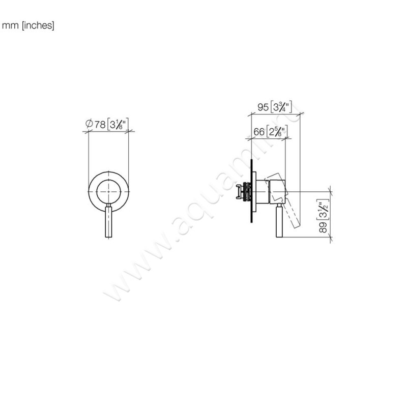 Смеситель для душа Dornbracht META 36060660-10 размеры