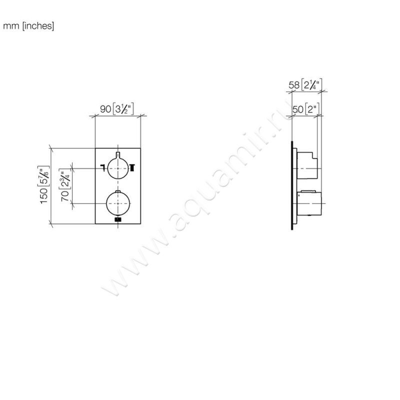Смеситель для ванны Dornbracht IMO 36426670-46 размеры
