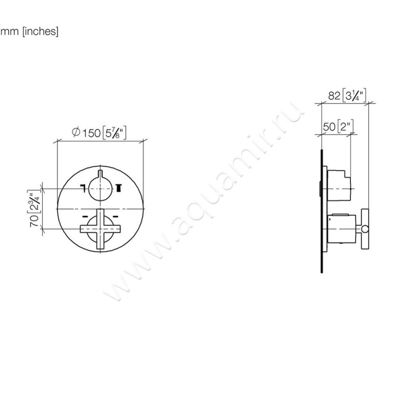 Термостатический смеситель Dornbracht TARA 36426892-19 размеры